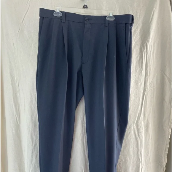 Haggar | Pants | Haggar Mens Pleated Trouser Dress Pants Navy Blue 36 X 32  | Poshmark